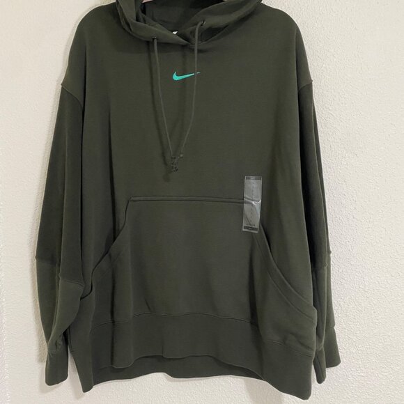 Nike Hoodie Women's Large Green Pullover Oversized Streetwear Athleisure - Picture 10 of 16